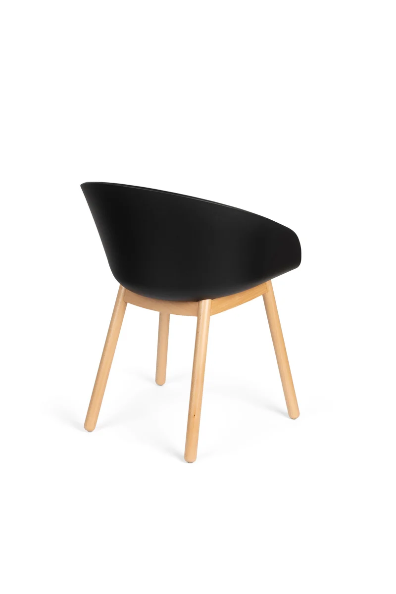 Zuiver Sessel Void Oak – Schwarz, Polypropylen, 56 × 55 × 73,5 cm, 2er-Set