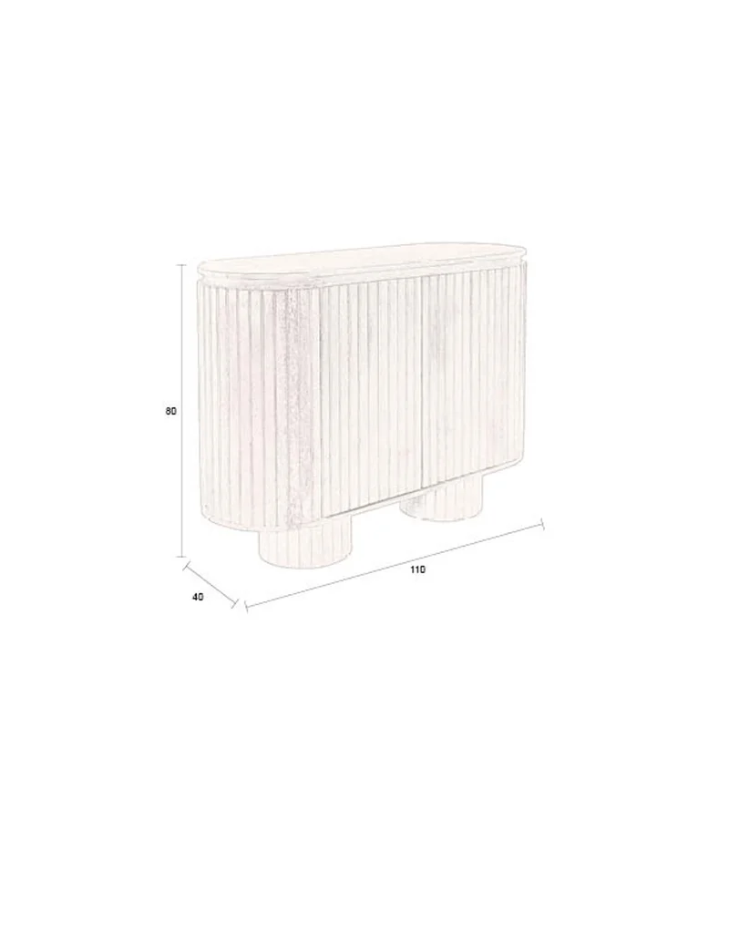 Dutchbone Schrank Kenji – Braun, Mangoholz, 40 × 110 × 80 cm