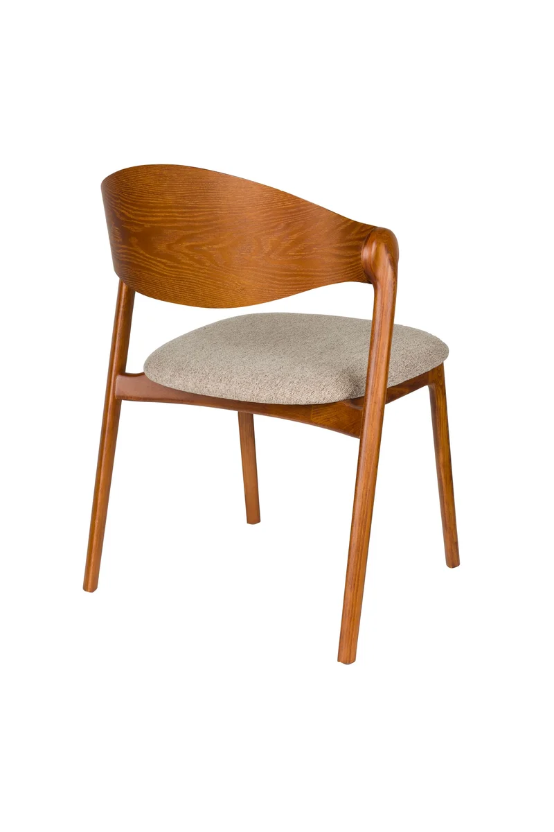 Dutchbone Stuhl Babington – Nussbaum, Massives Buchenholz, 56,5 × 58 × 80,5 cm, 2er-Set