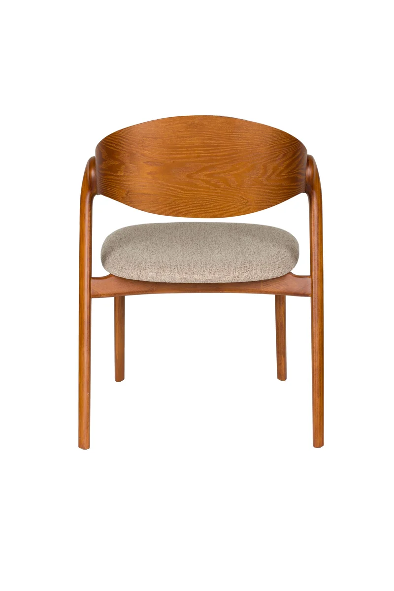 Dutchbone Stuhl Babington – Nussbaum, Massives Buchenholz, 56,5 × 58 × 80,5 cm, 2er-Set