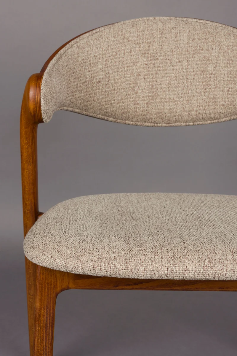 Dutchbone Stuhl Babington – Nussbaum, Massives Buchenholz, 56,5 × 58 × 80,5 cm, 2er-Set