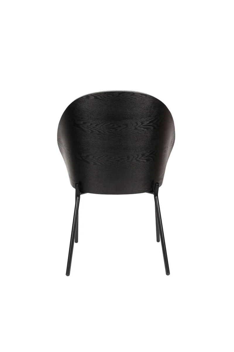 Dutchbone Stuhl Rodin Bouclé – Schwarz, 56 × 55 × 85 cm, 2er-Set