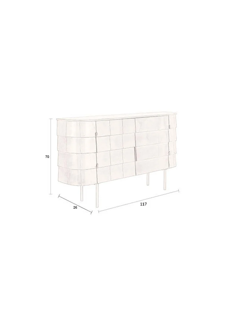 Dutchbone Sideboard Hanna – Gold, Eisen, 26 × 117 × 70 cm