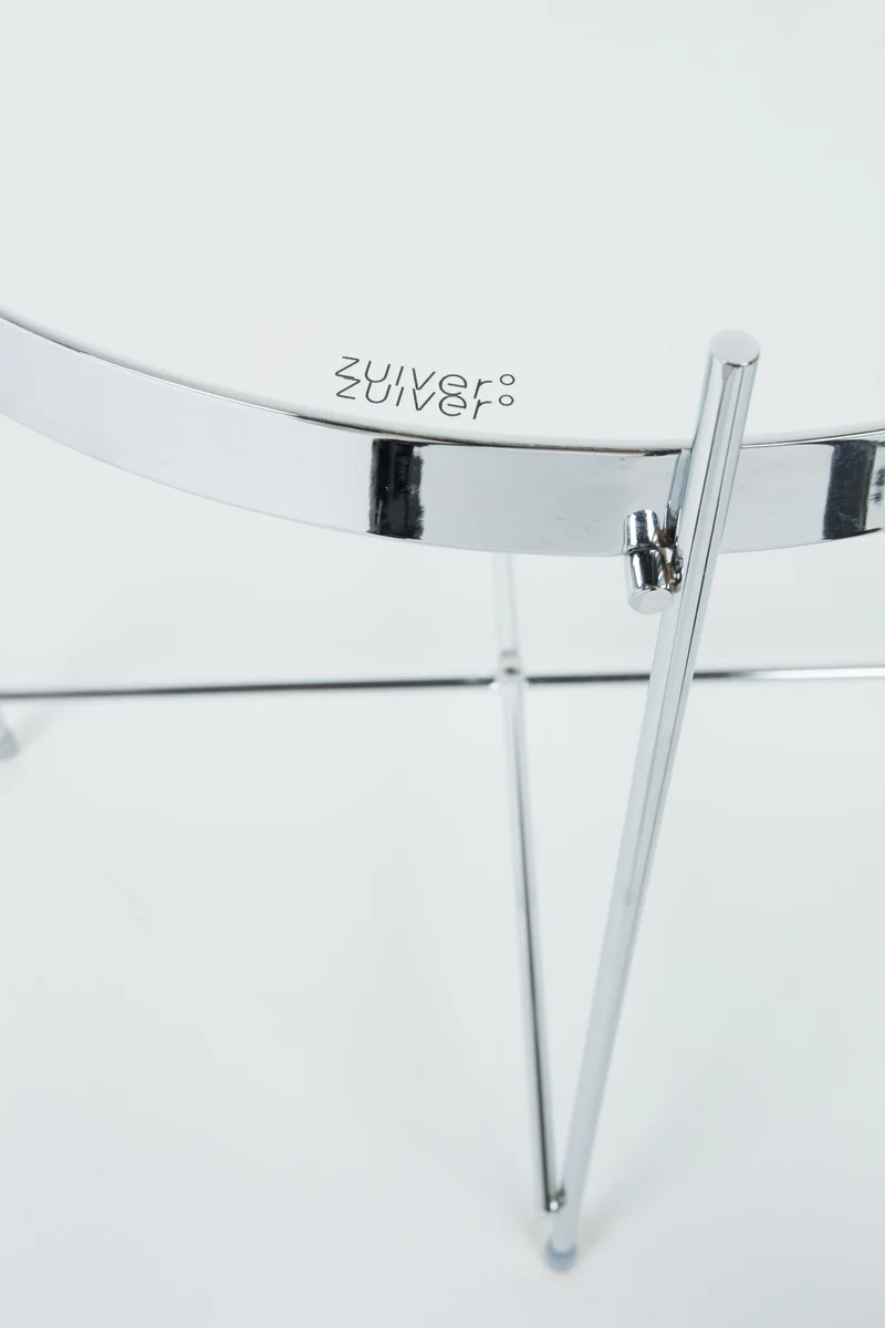 Zuiver Beistelltisch Cupid – Silber, Glas, 43 × 43 × 45 cm