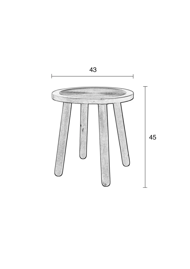 Zuiver Beistelltisch Dendron S – Braun, Mangoholz, 43 × 43 × 45 cm