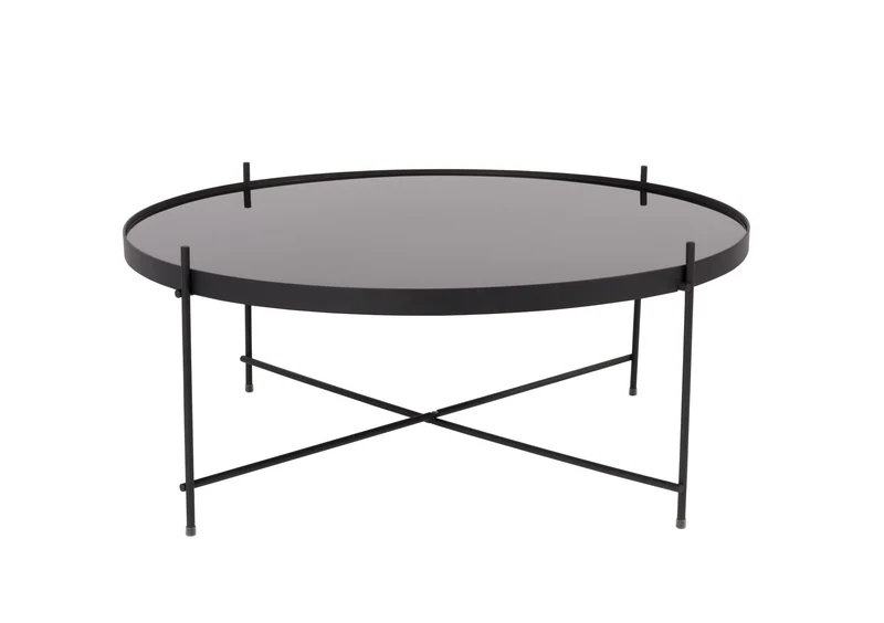 Zuiver Beistelltisch Cupid Xxl – Schwarz, Glas, 82,5 × 82,5 × 35 cm