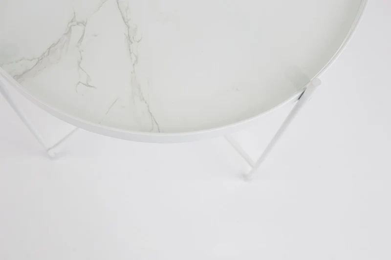 Zuiver Beistelltisch Cupid Marble – Weiß, Glas, 43 × 43 × 45 cm