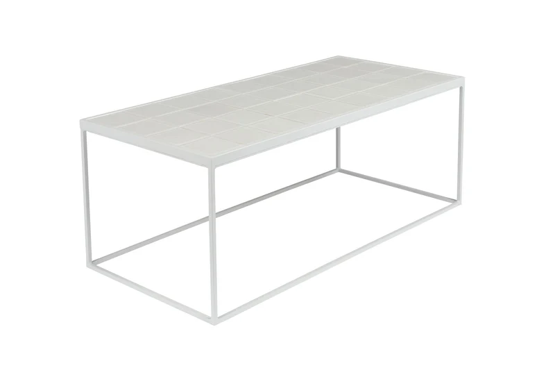 Zuiver Couchtisch Glazed – Weiß, Keramik, 93 × 42,5 × 35,5 cm