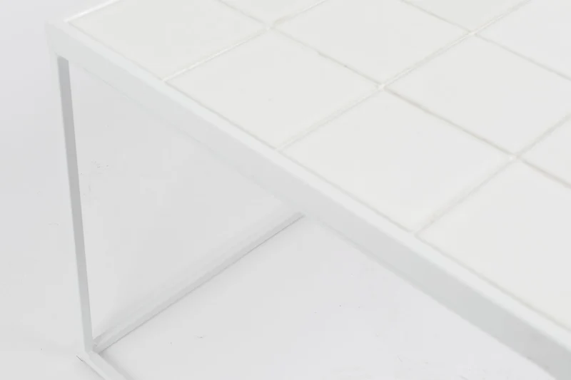 Zuiver Couchtisch Glazed – Weiß, Keramik, 93 × 42,5 × 35,5 cm
