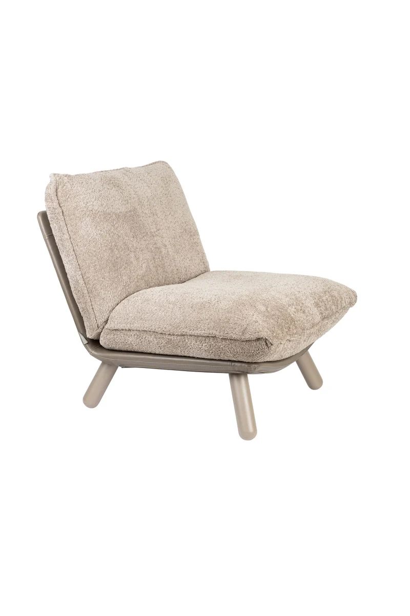 Zuiver Loungesessel Lazy Sack Soft – Beige, Massives Buchenholz, 94 × 75 × 81 cm