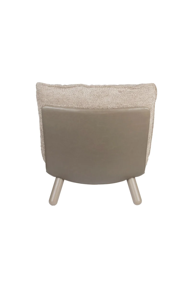 Zuiver Loungesessel Lazy Sack Soft – Beige, Massives Buchenholz, 94 × 75 × 81 cm