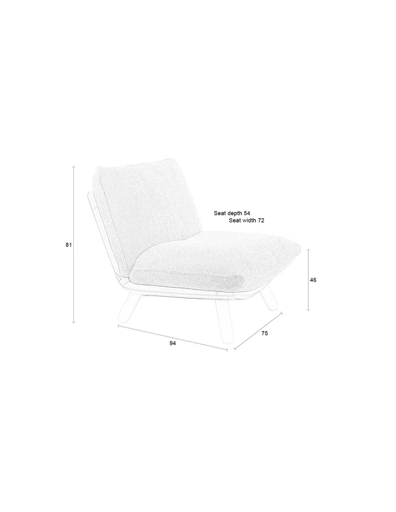Zuiver Loungesessel Lazy Sack Soft – Beige, Massives Buchenholz, 94 × 75 × 81 cm