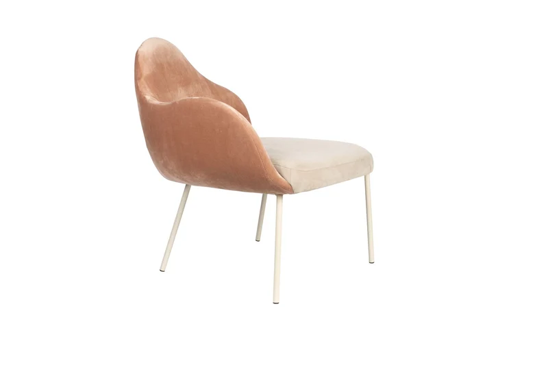 Zuiver Loungesessel Friuli – Rosa, Stoff, 73 × 82,5 × 85,5 cm