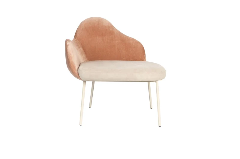 Zuiver Loungesessel Friuli – Rosa, Stoff, 73 × 82,5 × 85,5 cm