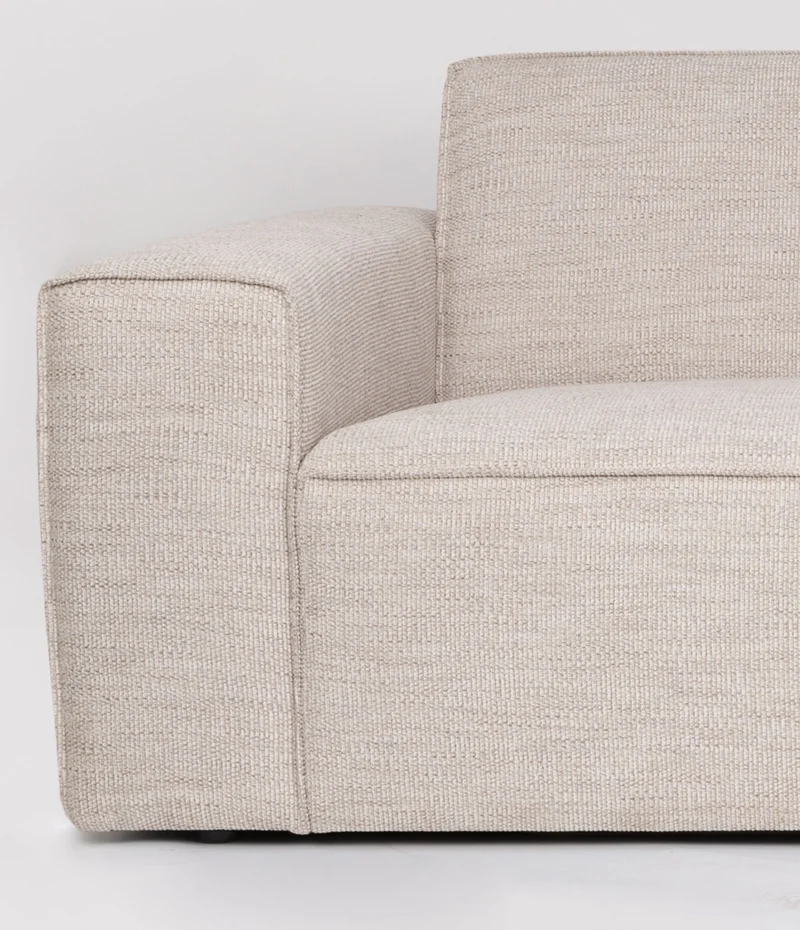 Zuiver Sofa Bor 2,5-Sitzer Latte – Stoff, 94 × 200 × 74 cm