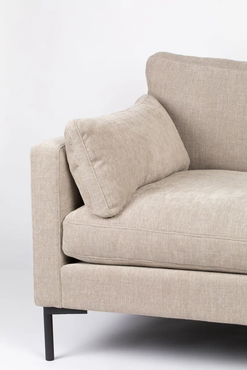 Zuiver Sofa Summer 3-Sitzer Latte – Stoff, 101 × 230 × 82 cm