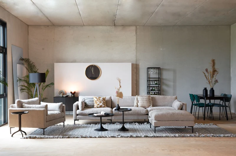 Zuiver Sofa Summer 4,5-Sitzer Latte – Stoff, 101 × 335 × 82 cm