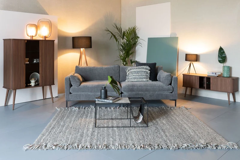 Zuiver Sofa Summer 3-Sitzer – Anthrazit, Stoff, 101 × 230 × 82 cm