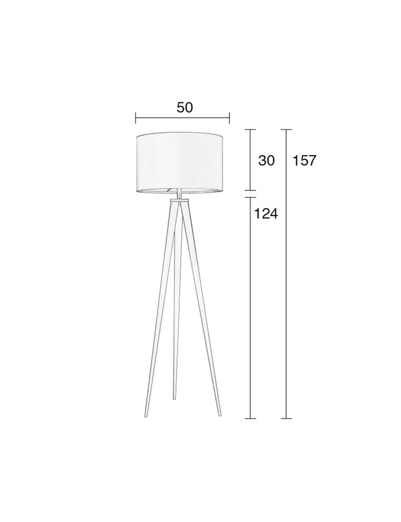 Zuiver Stehleuchte Tripod Black – Grau, Metall, 50 × 50 × 157 cm