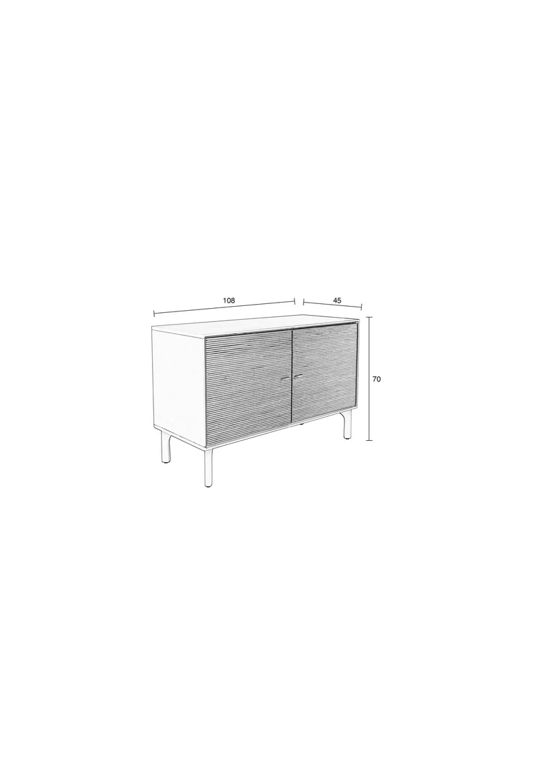 Zuiver Sideboard Morning 2 doors – Grau, MDF, 45 × 108 × 70 cm