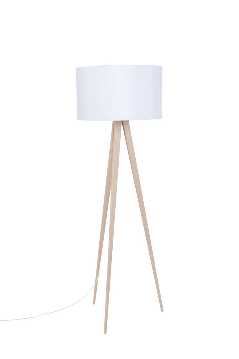 Zuiver Stehleuchte Tripod Wood – Weiß, Metall, 50 × 50 × 151 cm