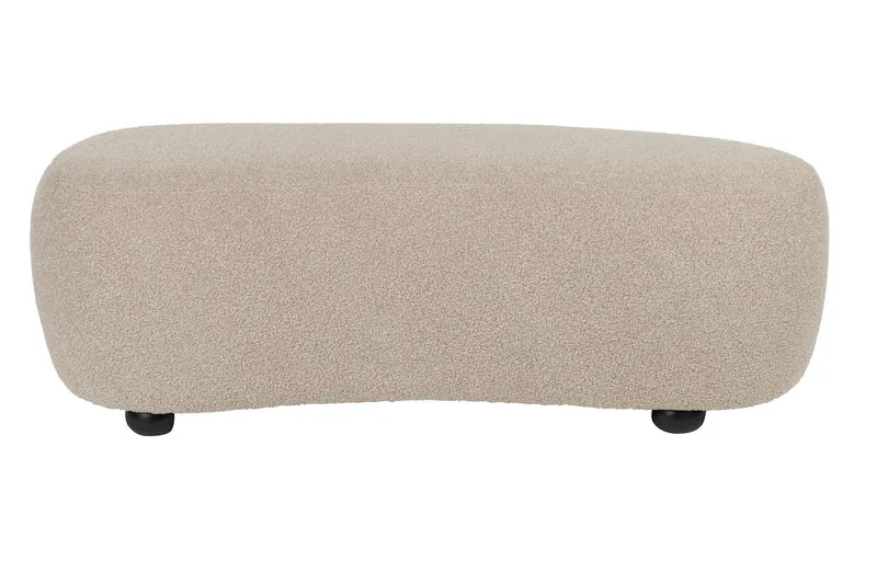 White Label Living Sitzbank Noxx – Beige, Polyester, 120 × 46 × 41 cm