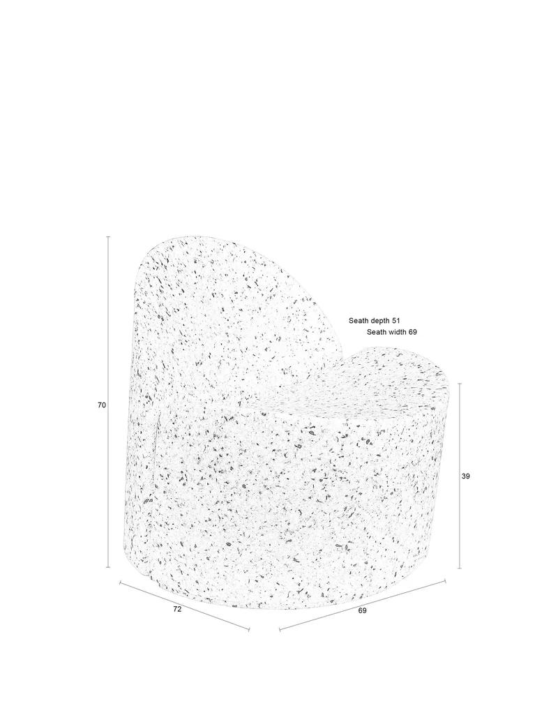 Zuiver Loungesessel Bloom – Black-Galaxy, 72 × 69 × 70 cm