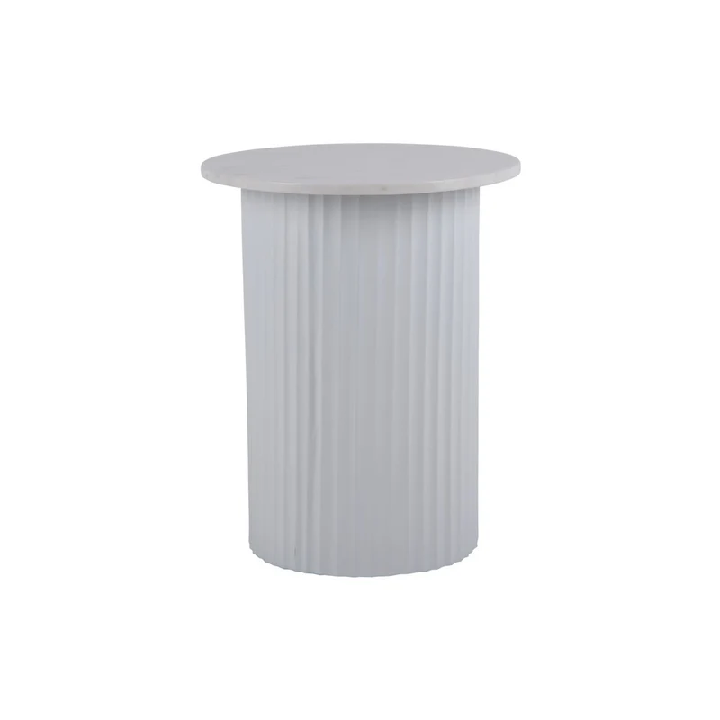 Leitmotiv Couchtisch Luscious Straight – Weiß, Marmor, Ø ca. 45 cm, Höhe ca. 50 cm
