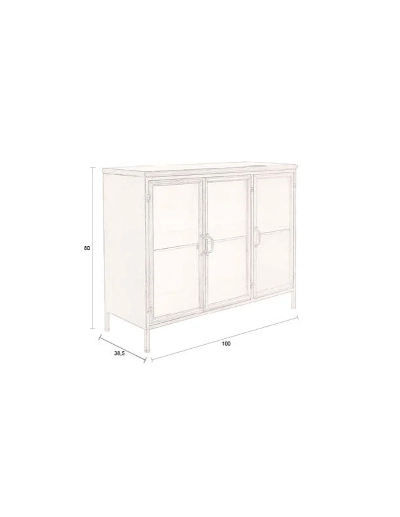 Dutchbone Sideboard Gertlush – Gold, Eisen, 38,5 × 100 × 80 cm
