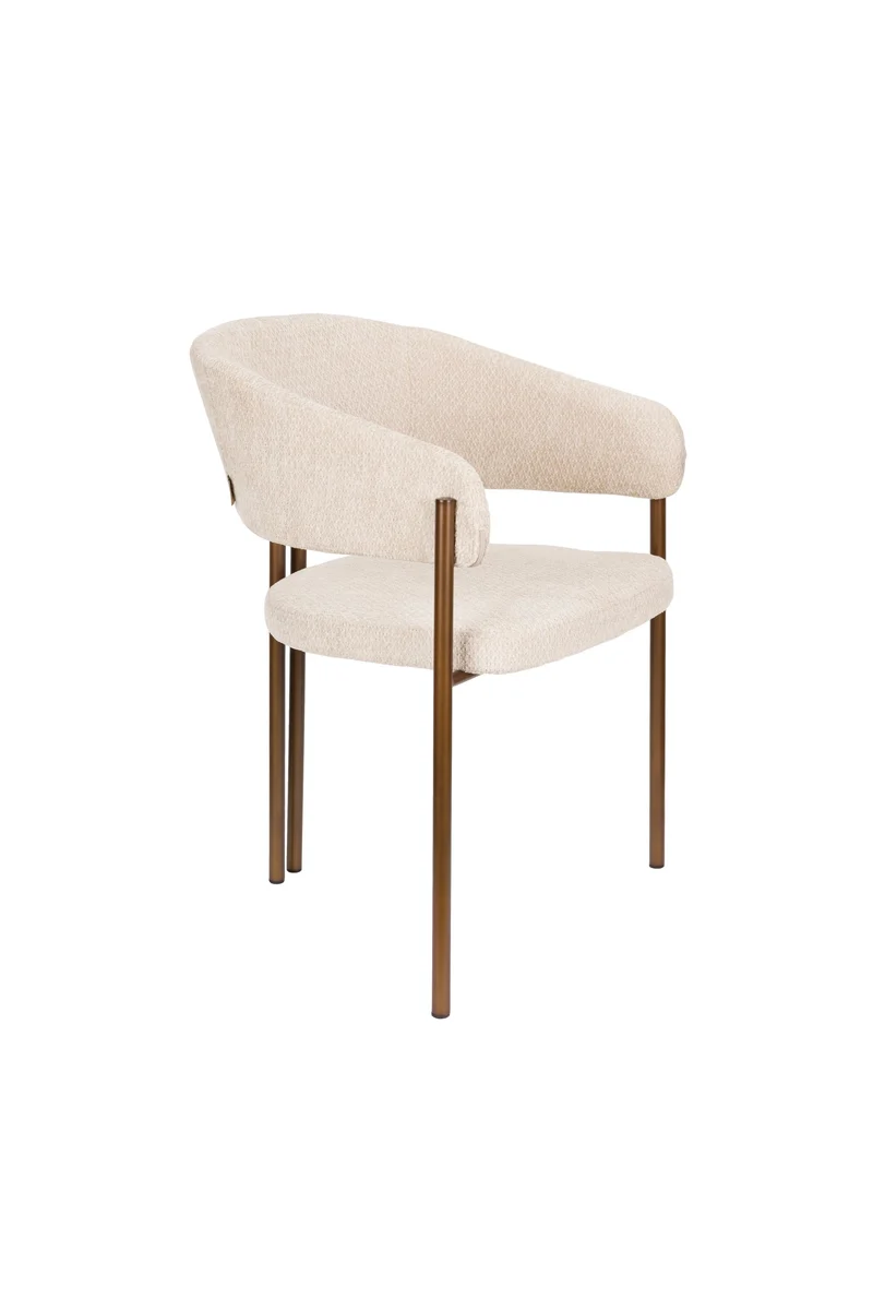 Dutchbone Stuhl Naida – Beige, Eukalyptus-Sperrholz, 58,5 × 56,5 × 78,5 cm, 2er-Set