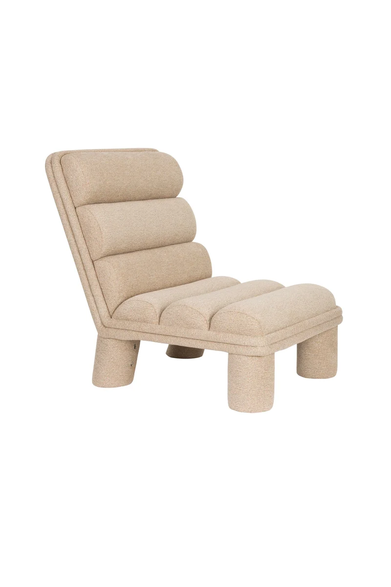 Dutchbone Loungesessel Fern – Beige, Polyester, 86 × 65 × 80 cm