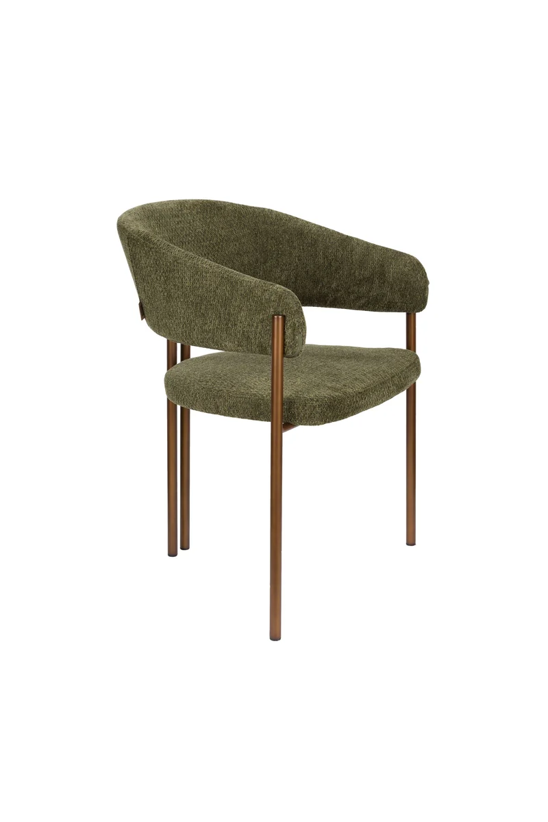 Dutchbone Stuhl Naida – Grün, Eukalyptus-Sperrholz, 58,5 × 56,5 × 78,5 cm, 2er-Set