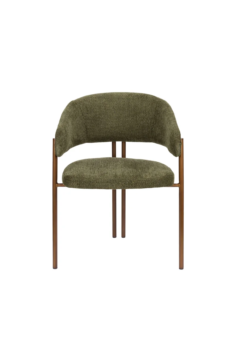 Dutchbone Stuhl Naida – Grün, Eukalyptus-Sperrholz, 58,5 × 56,5 × 78,5 cm, 2er-Set