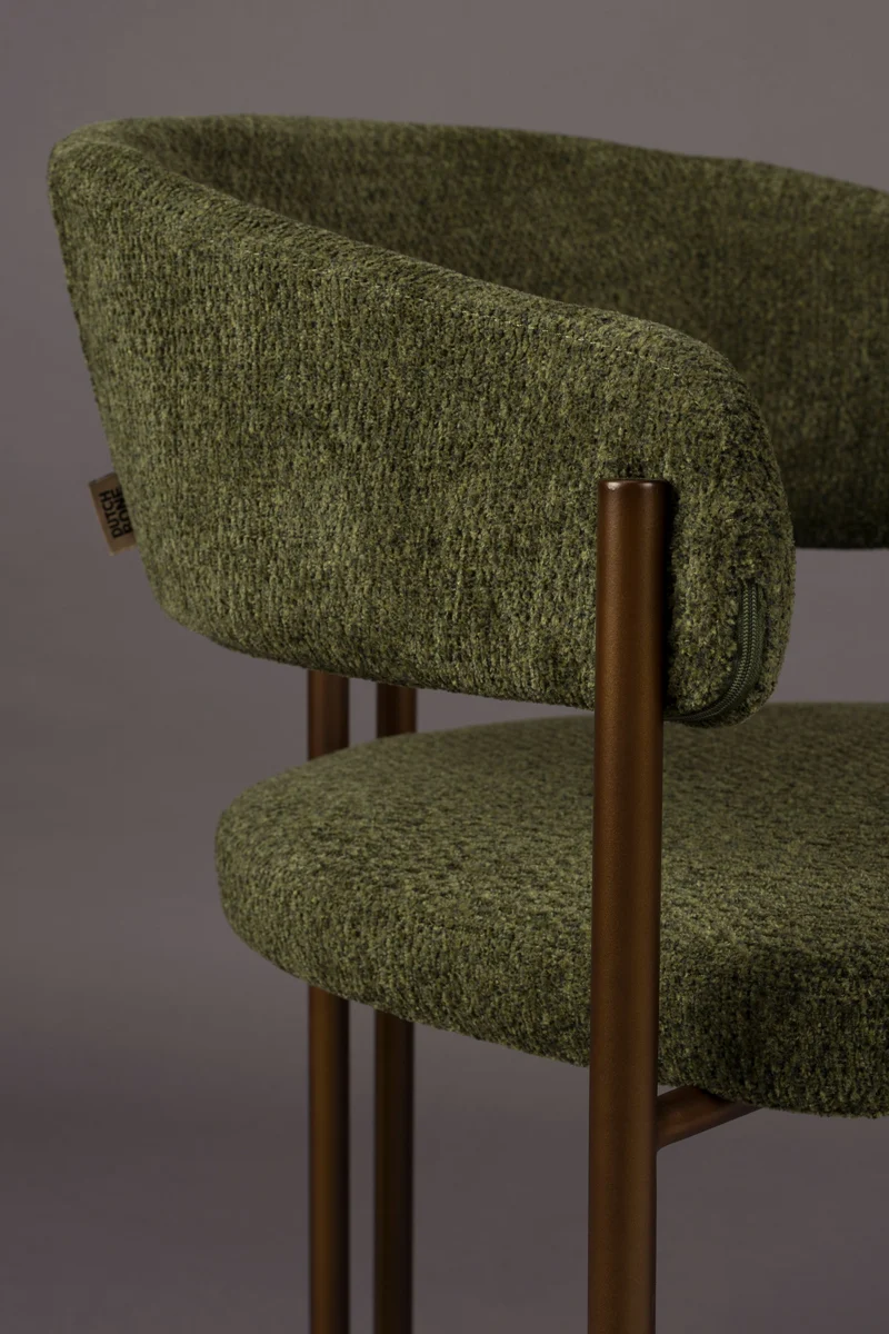 Dutchbone Stuhl Naida – Grün, Eukalyptus-Sperrholz, 58,5 × 56,5 × 78,5 cm, 2er-Set