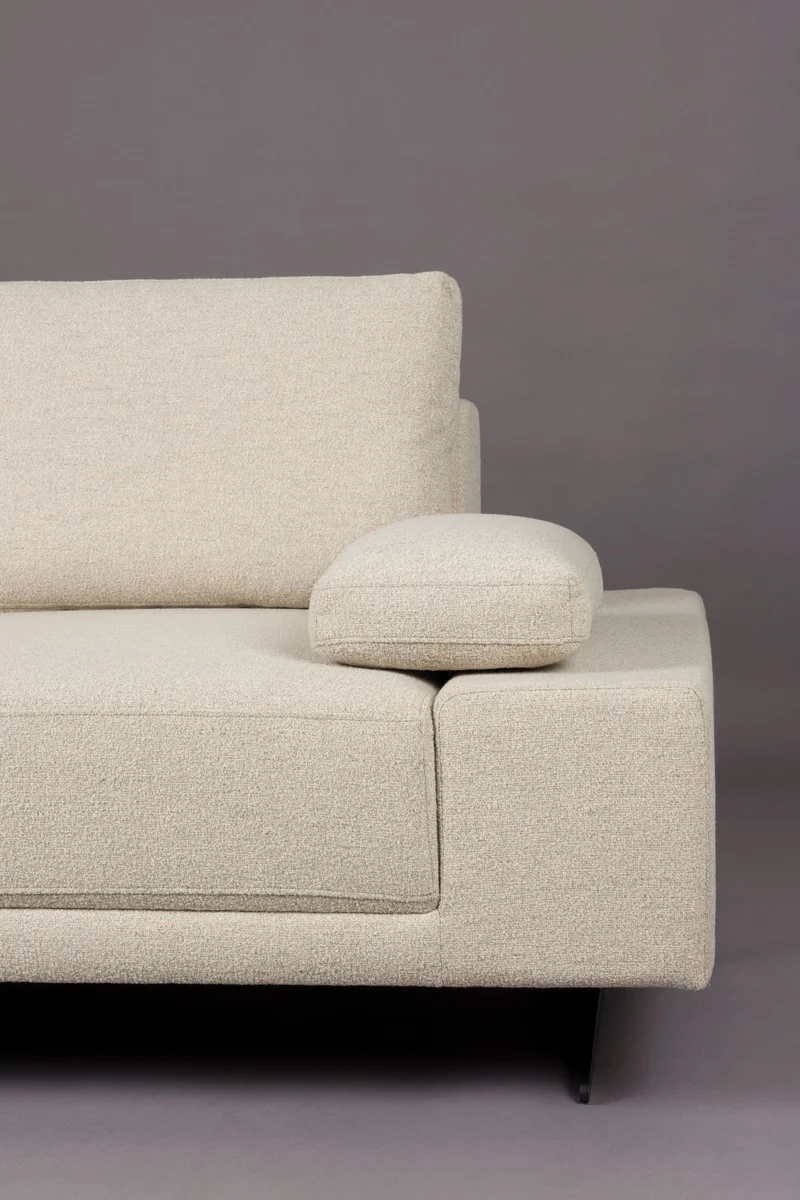Dutchbone Sofa Shelly Off-White Left Chaise Longue – Polyester, 183,5 × 308 × 90 cm