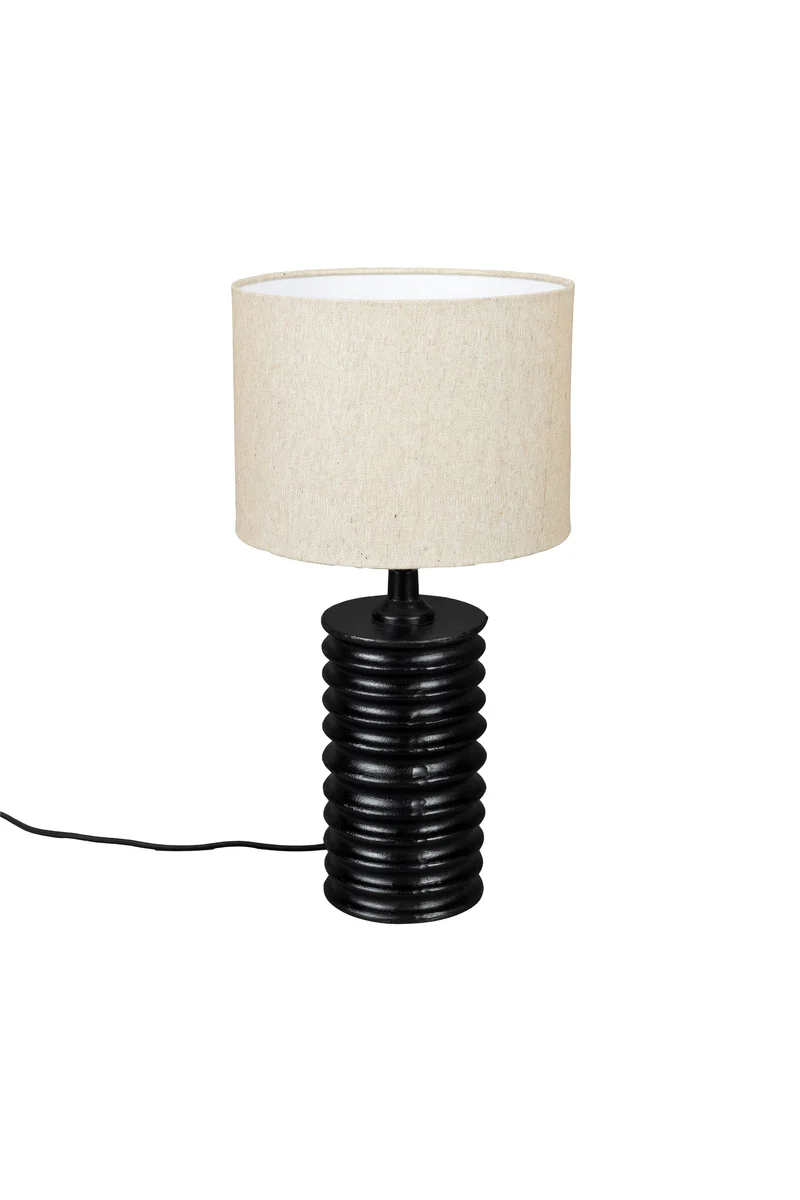 Dutchbone Tischleuchte Yalu – Schwarz, Aluminium, 27 × 27 × 54 cm