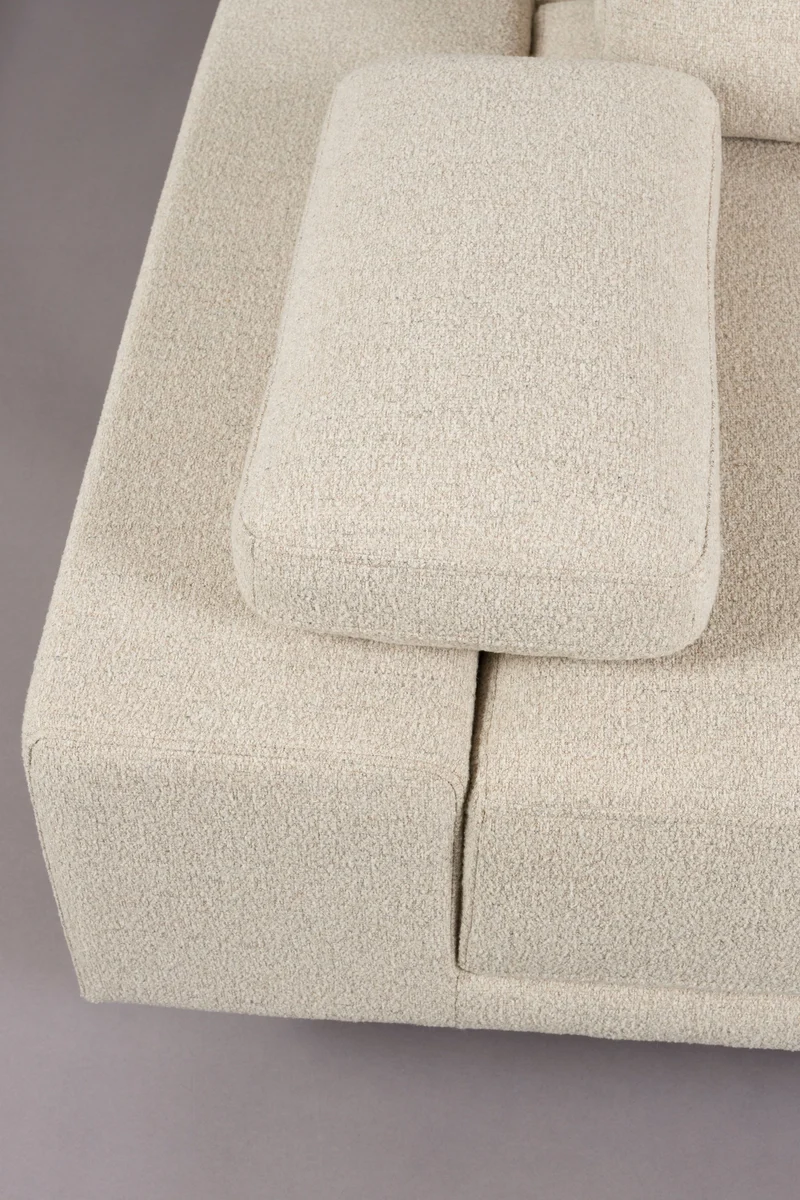 Dutchbone Sofa Shelly Off-White Right Chaise Longue – Polyester, 183,5 × 308 × 90 cm