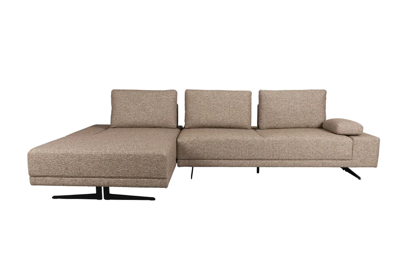 Dutchbone Sofa Shelly Cinnamon Left Chaise Longue – Braun, Polyester, 183,5 × 308 × 90 cm