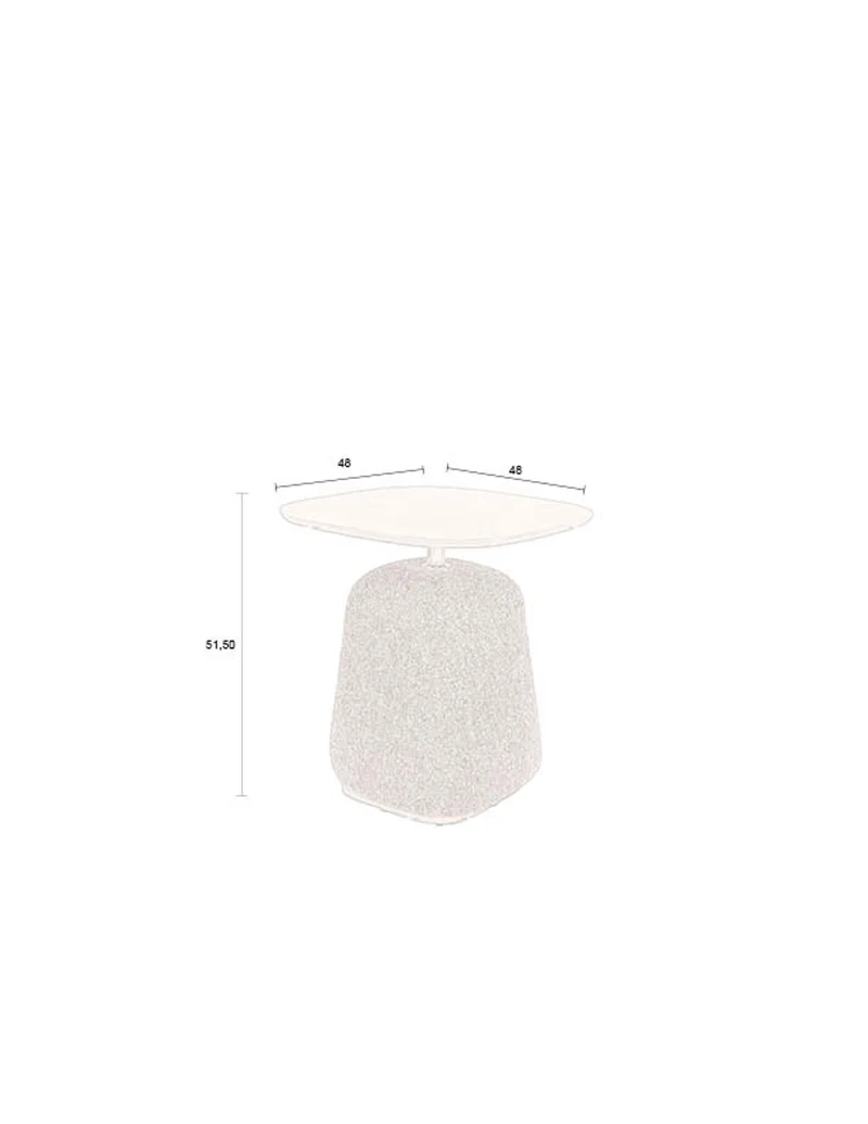 Dutchbone Beistelltisch Shelly – Off-White, MDF, 48 × 48 × 51,5 cm