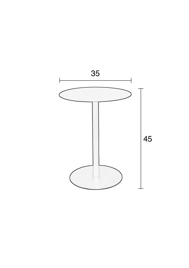 Zuiver Beistelltisch Snow Black Round S – Stahl, 35 × 35 × 45 cm
