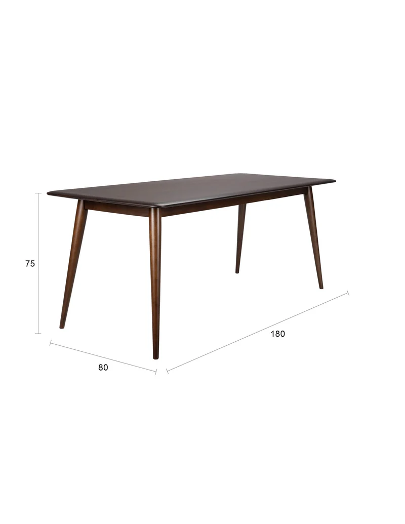 Dutchbone Esstisch Elroy – Braun, Gummibaumholz, 180 × 80 × 75 cm