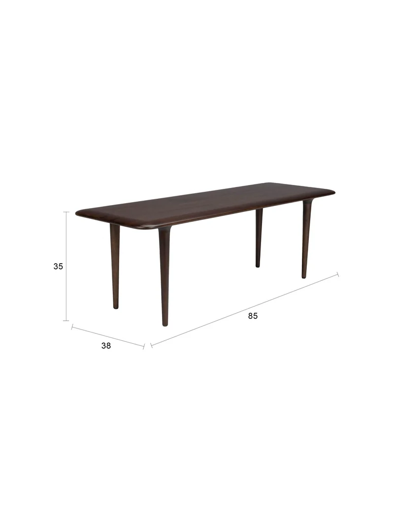 Dutchbone Couchtisch Elroy M – Braun, Gummibaumholz, 85 × 38 × 35 cm