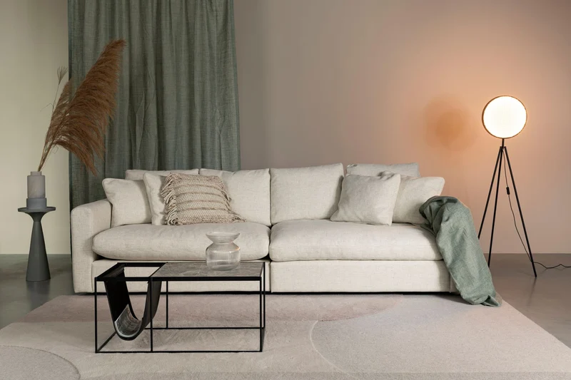 Zuiver Sofa Sense 3-Sitzer – Creme, Stoff, 113 × 266 × 85 cm