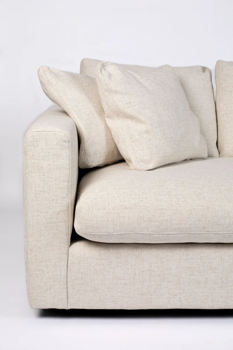 Zuiver Sofa Sense 3-Sitzer – Creme, Stoff, 113 × 266 × 85 cm