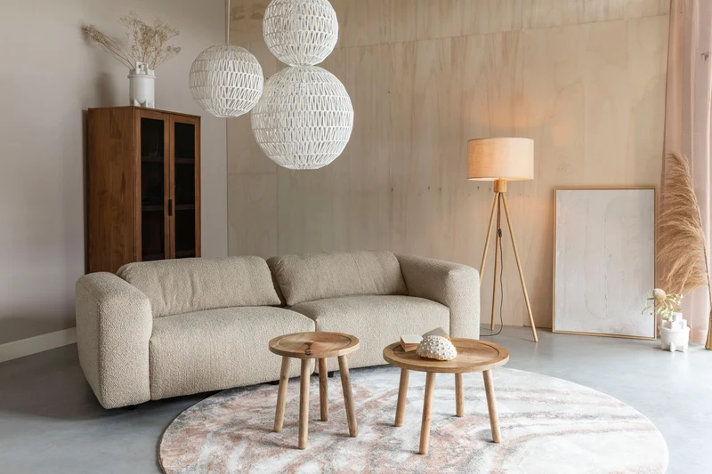Zuiver Sofa Wings 3-Sitzer Caramel – Braun, Stoff, 101 × 260 × 72 cm