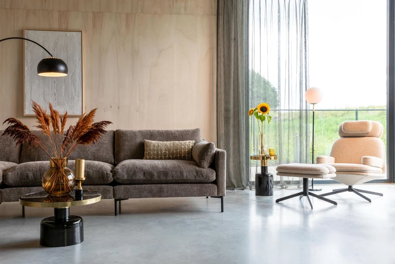 Zuiver Sofa Summer 4,5-Sitzer Coffee – Stoff, 101 × 335 × 82 cm