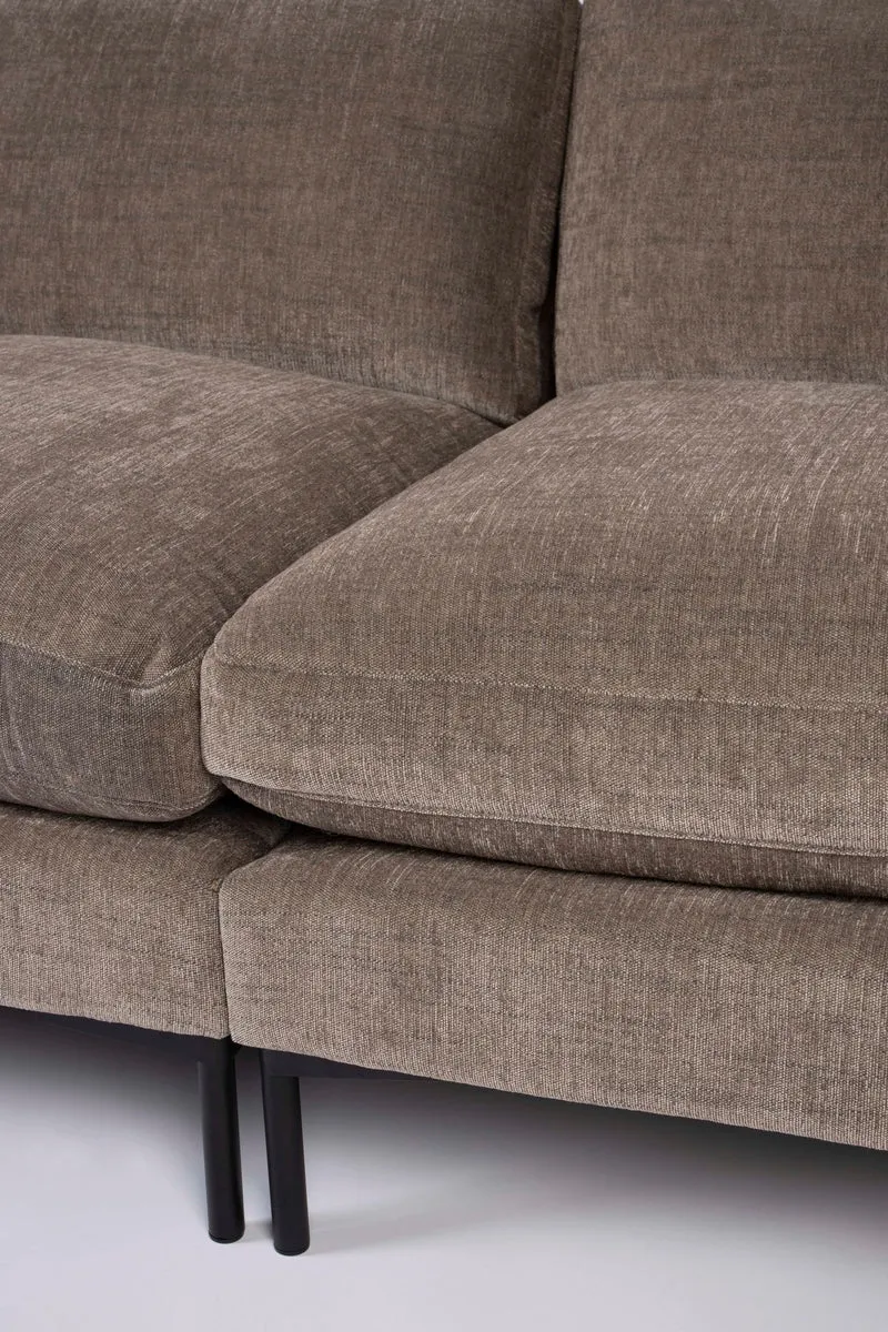 Zuiver Sofa Summer 4,5-Sitzer Coffee – Stoff, 101 × 335 × 82 cm