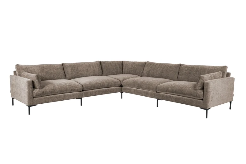 Zuiver Sofa Summer 7-Sitzer Coffee – Stoff, 318 × 318 × 82 cm