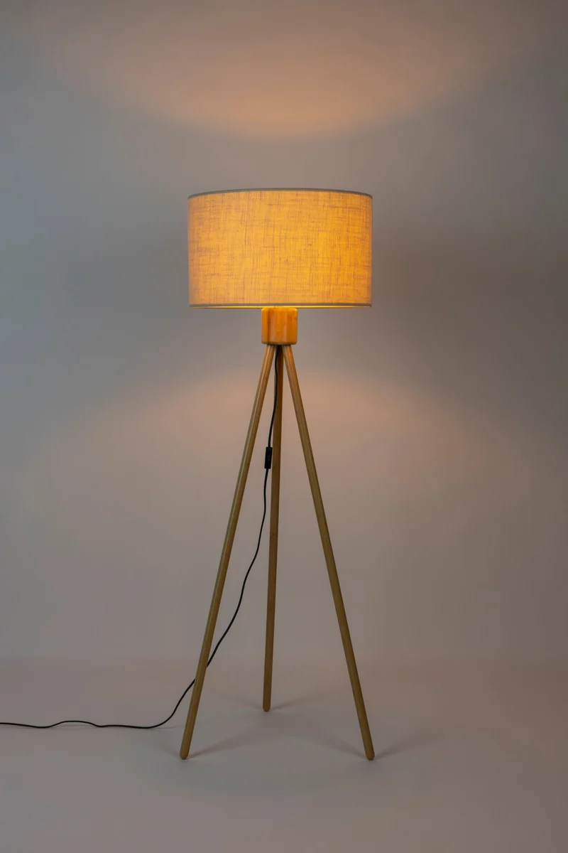 Zuiver Stehleuchte Fan Bamboo – Weiß, 50 × 50 × 155 cm