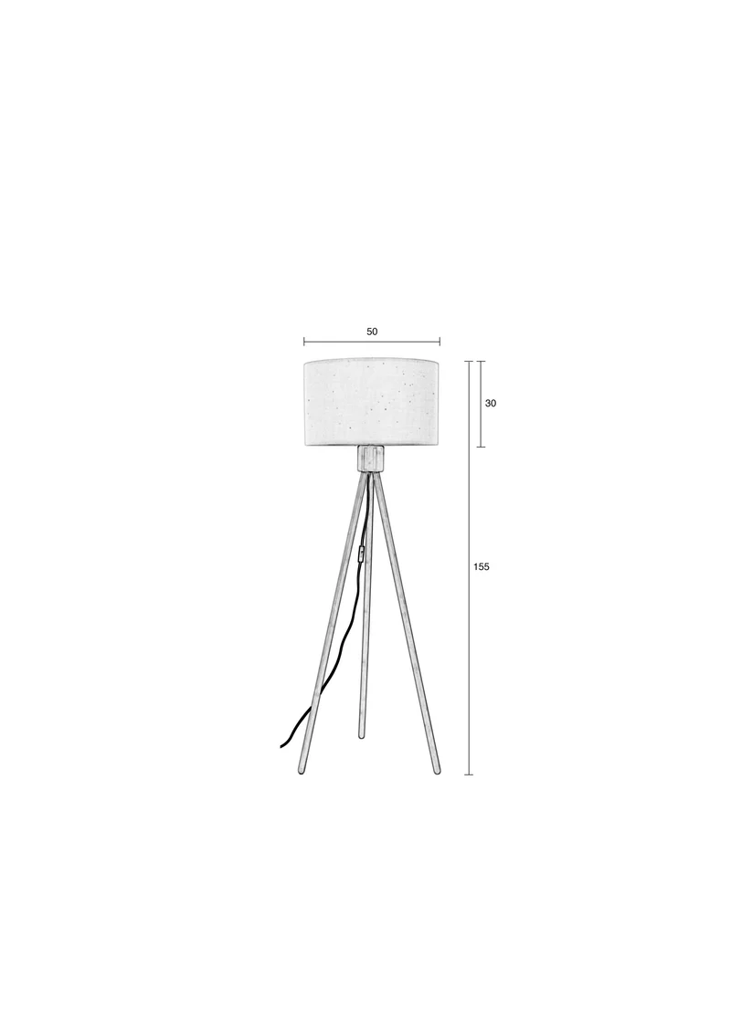 Zuiver Stehleuchte Fan Bamboo – Weiß, 50 × 50 × 155 cm